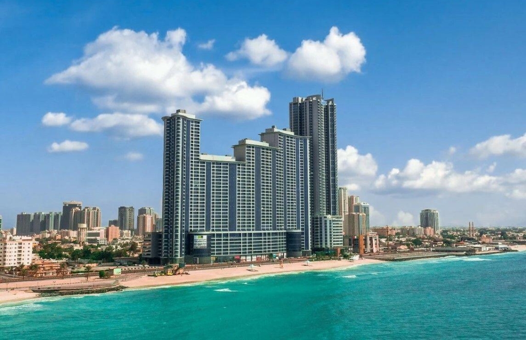 Corniche Residence towers on the Ajman beachfront